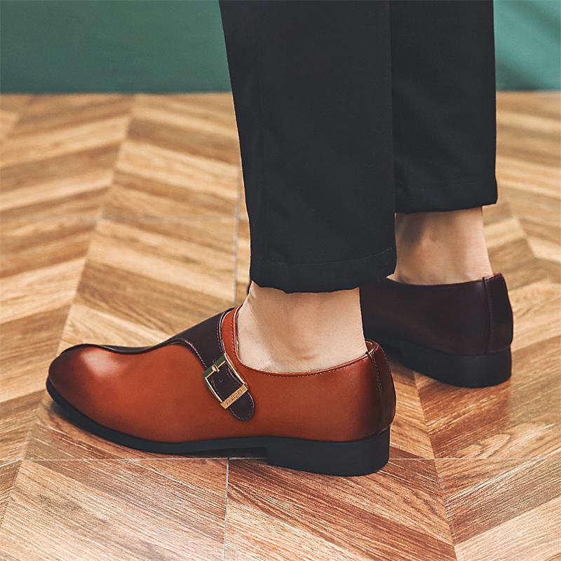 Fashion Men's leather shoes Fashionable gentleman patchwork style Men's shoes for trendy parties outdoor leisure and business activities