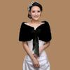 Soft Cloak Rabbit Fur Bow Scarves Faux Fur Bride Shoulder Fake Collar Plush Bowknot Shawl  Daily