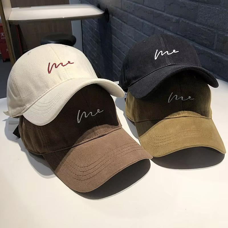 Casquette de baseball brodée coréenne pour hommes et femmes, couleur douce, visière réglable, chapeau à visière pour sports de plein air, protection solaire, casquette hip-hop unisexe