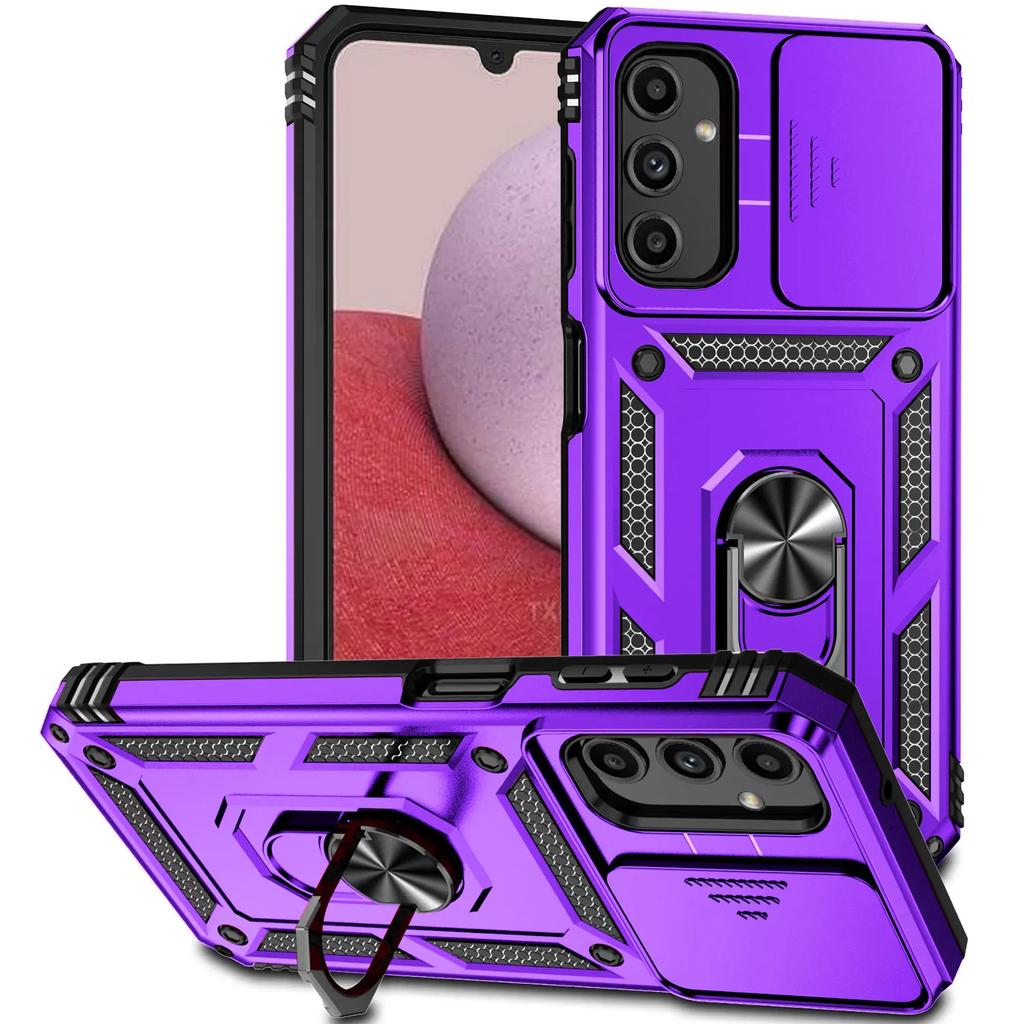 Nárazuvzdorný kryt na telefon Armor pro Samsung Galaxy S24 S23 S22 S21 S20 S10 Ultra S23FE S21FE Note 20 s kroužkem pro ochranu objektivu a držákem