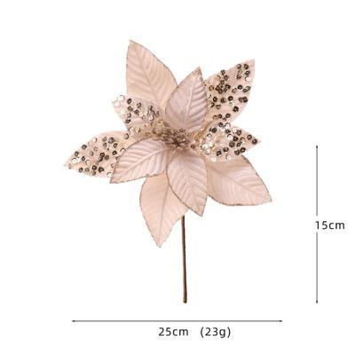 Ny 25CM Konstgjord Julstjärna Blomma Paljetter Glittrande Simulering Blommor Glitter Jul Glitter Blomma Juldekoration