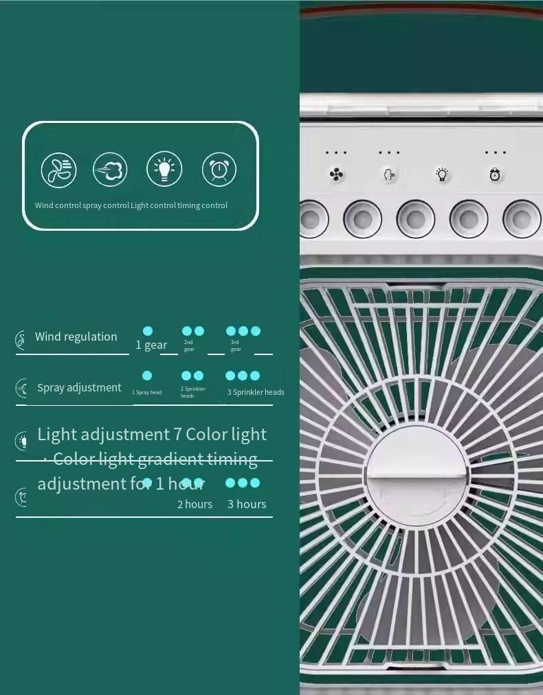 Desktop Atomizing Five-Hole Spray Fan and Humidifier for Home, Office, or Dorm