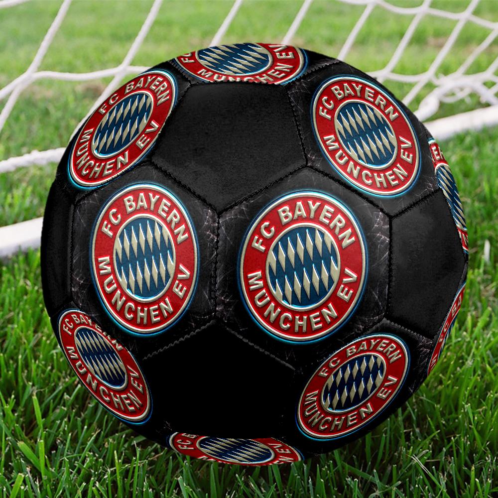 FC Bayern Munich Soccer Ball, Colorful, Suitable for All Ages, Machine-stitched, PVC Material, Competition Grade, Durable and High Bounce