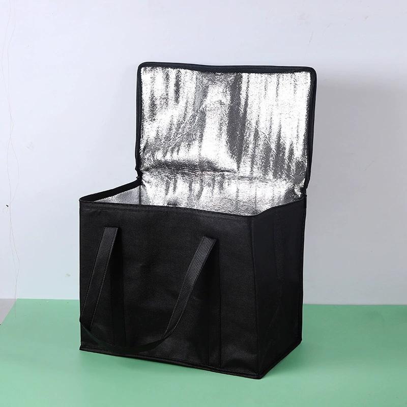 Large 41L Insulated Thermal Food Carrier Bag Portable Zipper Tinfoil Lined Bag for Home Catering Outdoor Picnic