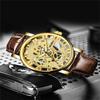 Fashion Men's Leather Alloy Watches Quartz Wrist Watch Business Watches