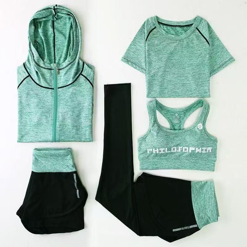 

Slimming Women s Yoga & Running Quick-Dry Workout Set XXXL зелений