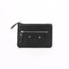 Women's Genuine Leather Mini Coin Purse with Key Ring - Motorcycle Style and Top Cowhide Zipper Wallet
