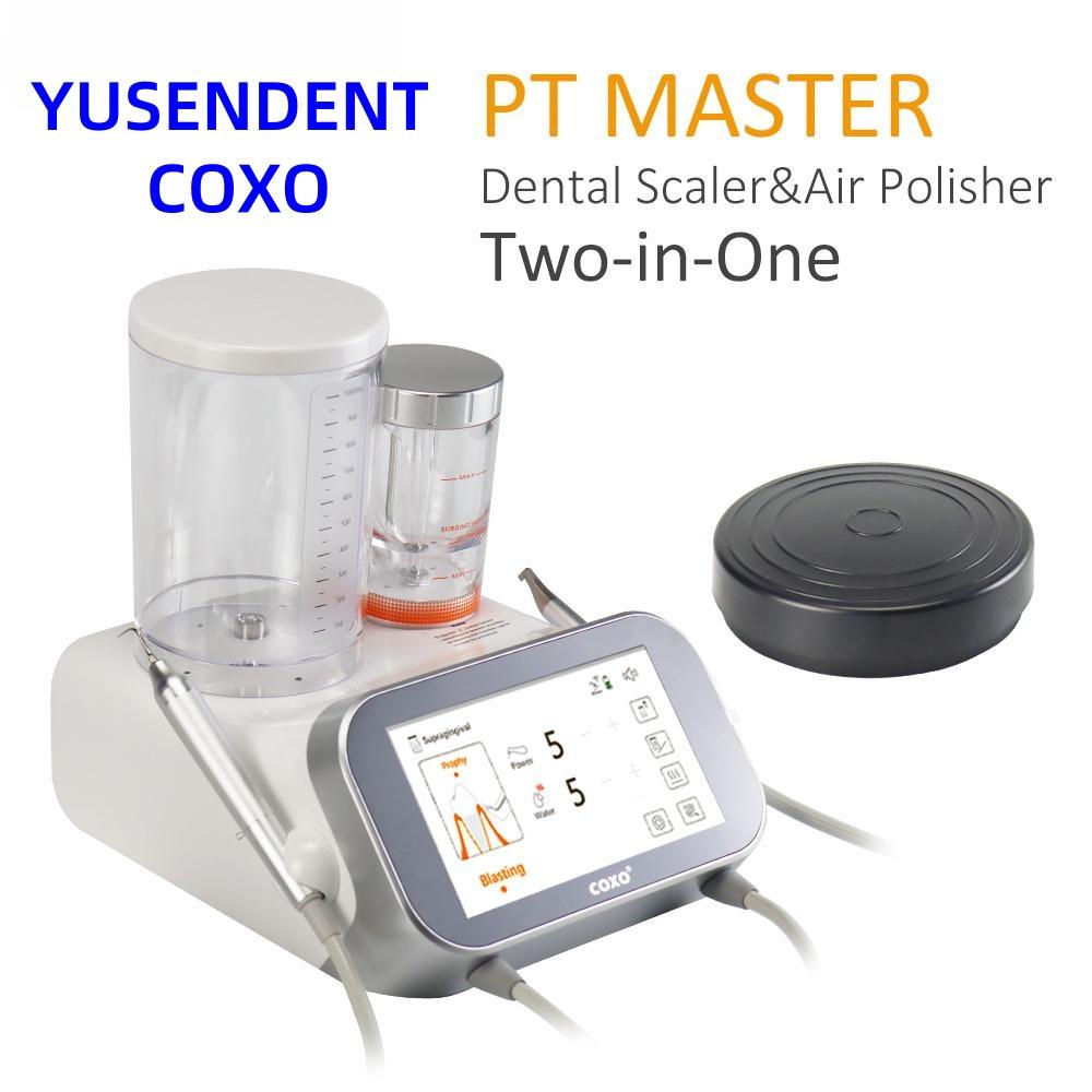 

YUSENDENT COXO PT Master Dental Ultrasonic Scaler Air Polisher 2-in-1 comprehensive and Intelligent Cleaning Sandblaster Equipment US Plug білий