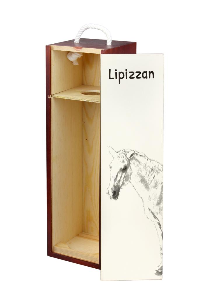 Lipizzan - Wine Box with a Horse, Alcohol Box with Graphics, Personalized Gift Box from the Art-Dog Brand