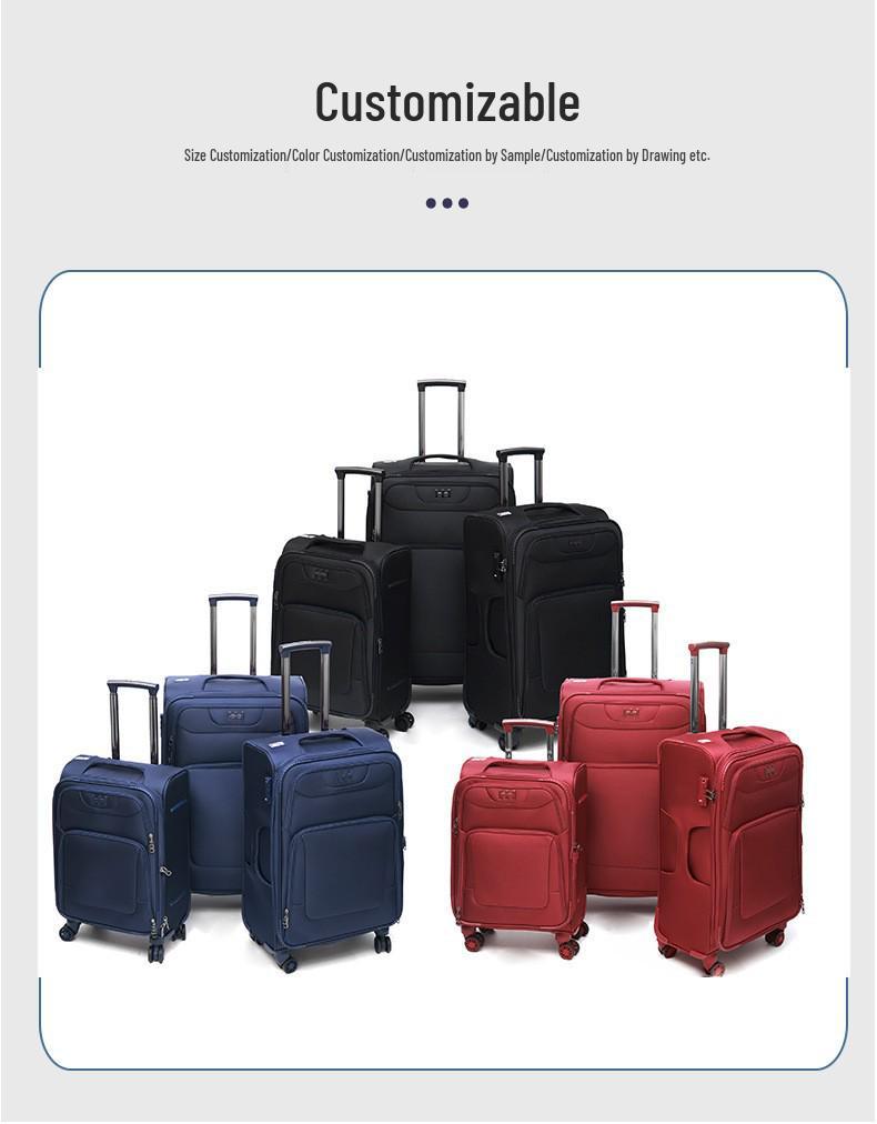 Large-Capacity Oxford Cloth Luggage Set with Shock-Absorbing Lock, 3-Piece Trolley Case for Men & Women