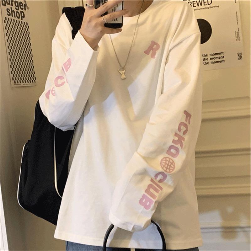 

Cotton white inner bottoming shirt women s new autumn and winter loose printing long-sleeved tops and clothes 2XL белый