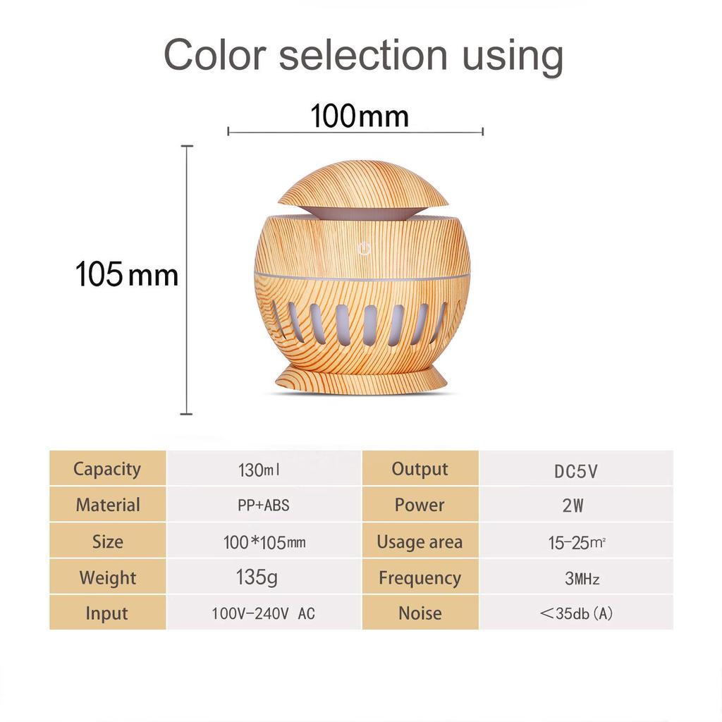 USB Wood Grain Humidifier & Air Purifier Desktop Atomizer