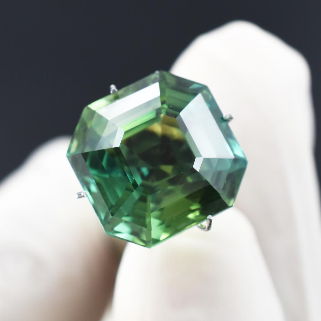 Sapphire Bluish Green Square Cut Natural 8.55 Ct Loose Gemstone Rare CERTIFIED P-0868