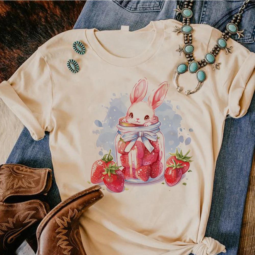 Unisex Strawberry Tee Women Summer Anime Comic T Shirt Girl Streetwear Japanese Clothes Aesthetic