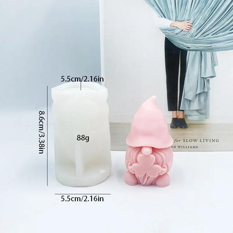 3D Dwarf Silicone Candle Mold Cute Santa Claus Portrait Crafts Resin Plaster Soap Molds Diy Home Gifts