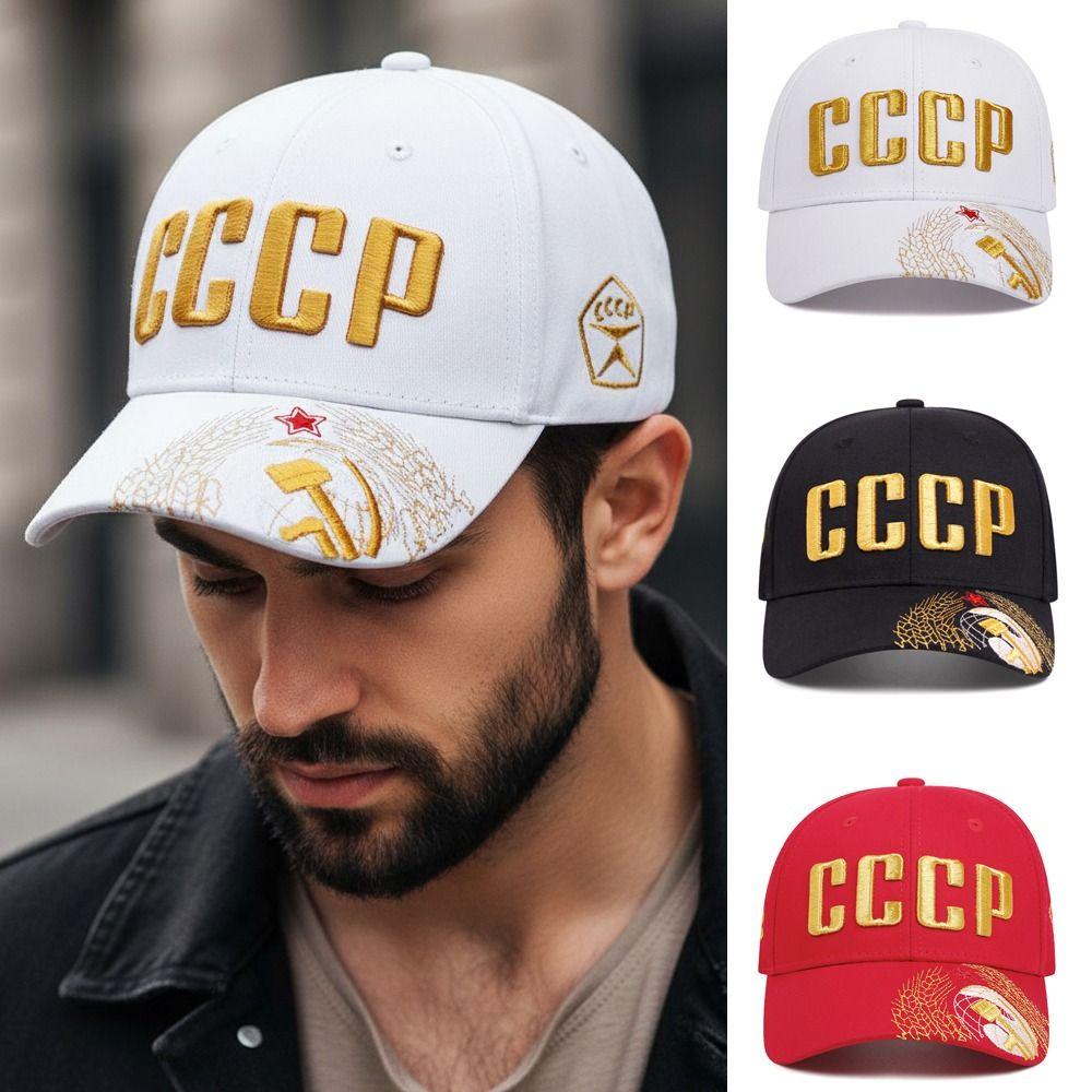 Russian National Emblem CCCP Embroidered Baseball Cap Hip Hop Adjustable Peaked Cap Cotton Snapback Caps For Man Women Unisex