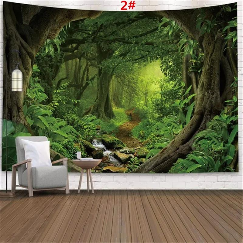 Home Decor Tapestry Beautiful Landscape Sunlight Through Forest Wall Sofa Bedroom Dorm
