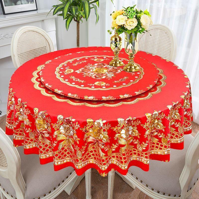 Minimalist Circular Table Cloth Waterproof Oilproof Wash Free Easy To Wipe Tablecloth Household Dining Table Round Tablecloth