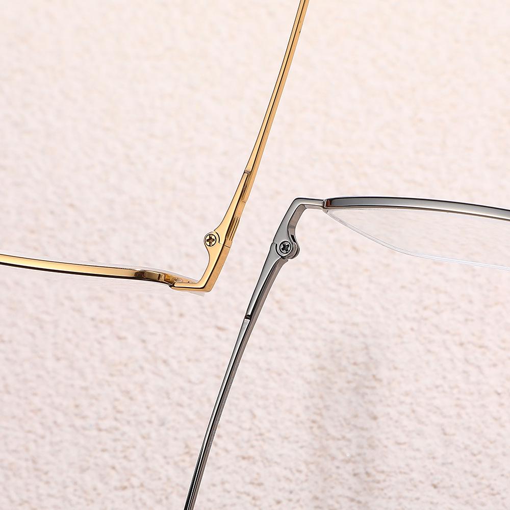 2024 Ultra-light Fashionable Square Semi-rim Titanium Blue Light Blocking Myopia Glasses