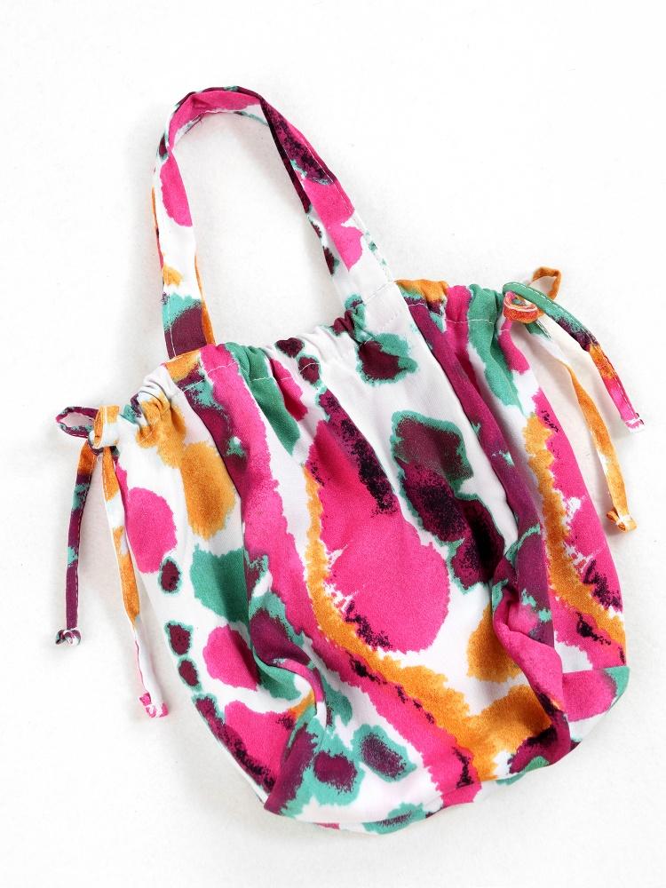 EDOLYNSA Plus Size Kaftan With Bag Bohemian Printed Summer Long Beach Dress Women Homewear Outfit Swim Suit Cover Up Loose Caftan