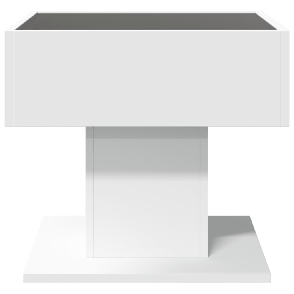 LED Coffee Table White 50 x 50 x 45 cm Particleboard