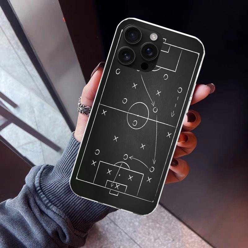 Football Soccer Tactics Time Phone Case For iPhone 17 Air 16 15 Pro Max 14 Plus 13 Mini 12 11 Cover 7 8 SE Silicone Shell Print