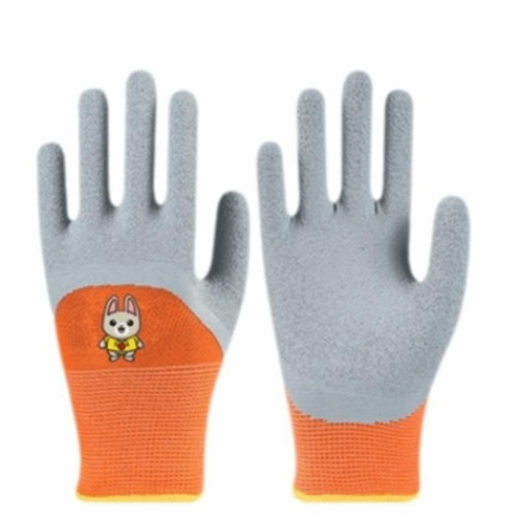 

Cartoon Children Safety Gloves Breathable Protective Gloves Cute Kids Beach Gloves Yard Work Orange Rabbit