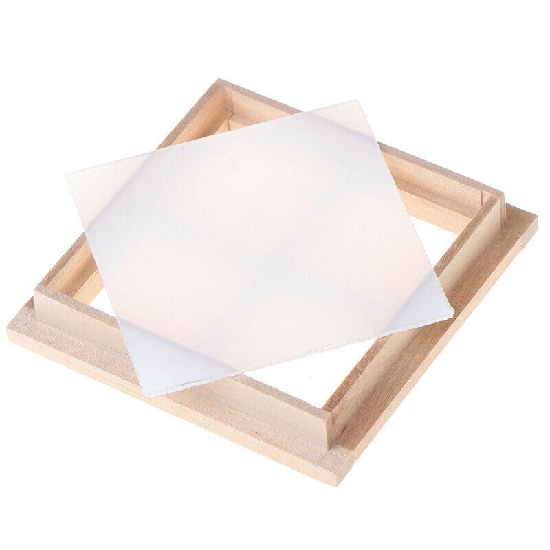 Diy Drewniane Okno Biały Billet Kwadratowe Czteropolowe Okno Akcesoria DIY Mini Okna Dekoracja Kreskówkowa