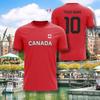 Red Maple Leaves Print Design Canada Football T-shirt Unisex Round Neck Breathable T Shirts Custom Name Number Sport Quick Dry