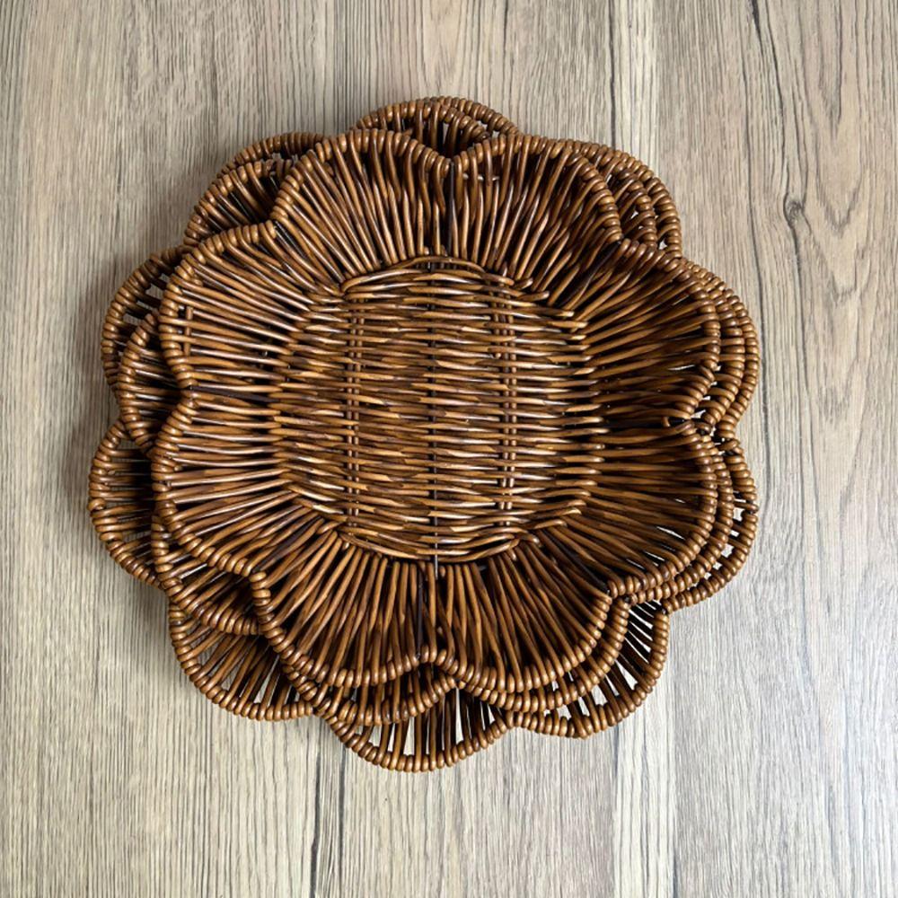 Vintage Bread Tray Hand-Woven Serving Display Basket Durable Storage Tray