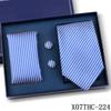 Tie Square Cufflinks 3-Piece Suit Retro Striped Hand Tie High-End Gift Box Set