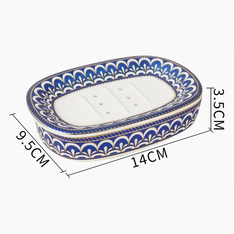 Light Luxury High-end Soap Box Ceramic Light Luxury Toilet Bathroom Drain Soap Box Household No Water