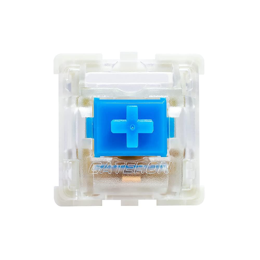Gateron Blue Mechanical Key Switches (Blue Switches) - Pack of 20 (20 Pieces)  Tactile Switches  3-Pin  DIY Replaceable Switches for Mechanical