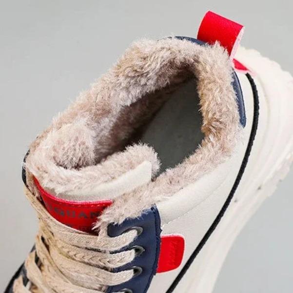 New Padded Womens Shoes  Winter Mid-top Thickened Plate Shoes Autumn Spell Color Thick Bottom Heightening Casual Sneakers