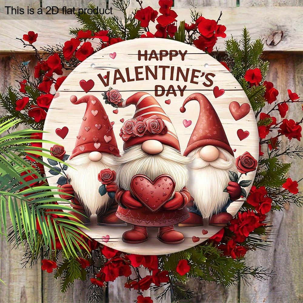 

Деревянное украшение ко Дню святого Валентина - очаровательный дизайн с гномами и розами, идеально подходит для двери, стены, дома, комнаты, фермы, улицы, магазина, гаража, бара, сада