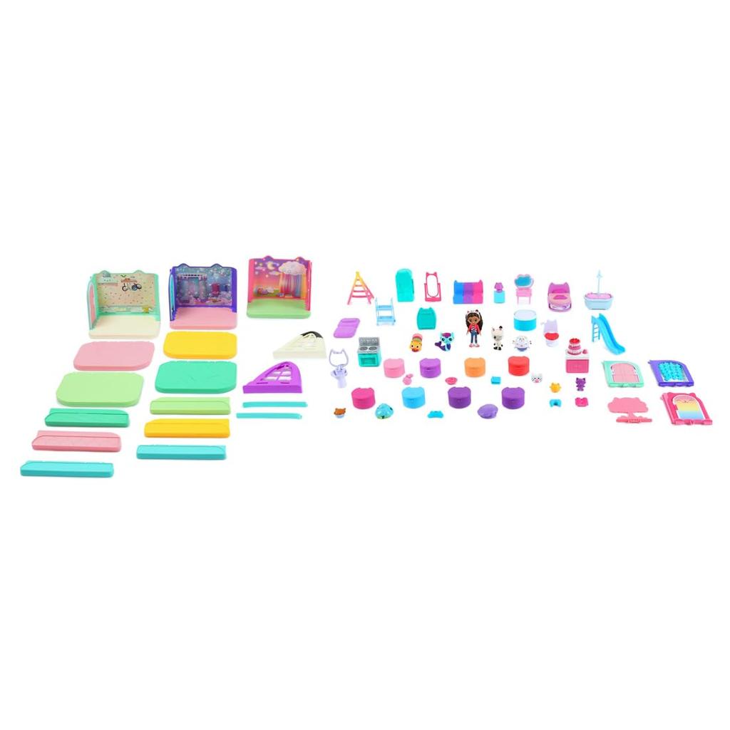 TAKARA TOMY Gabby Large Cat Gift Set with 3 Rooms Dollhouse, House, Nyan-tastic