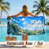 Custom Text Beach Towel, Soft Absorbent Swimming Multi-use TowelSnoopy Peanuts