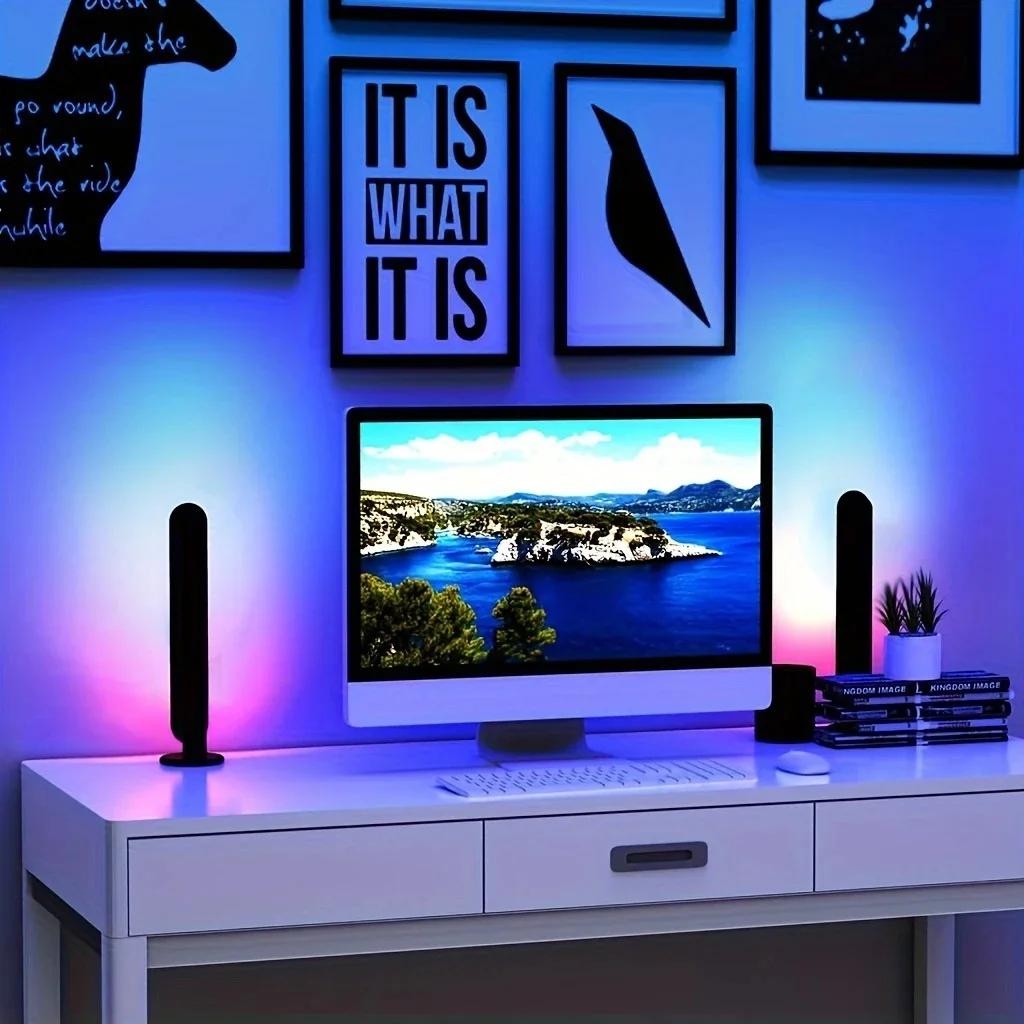 2pcs RGB Led Light Bar Music Rhythm Lights for Gaming Room Tv and Party Decoration Sync with Music Rgb Desk Lamp