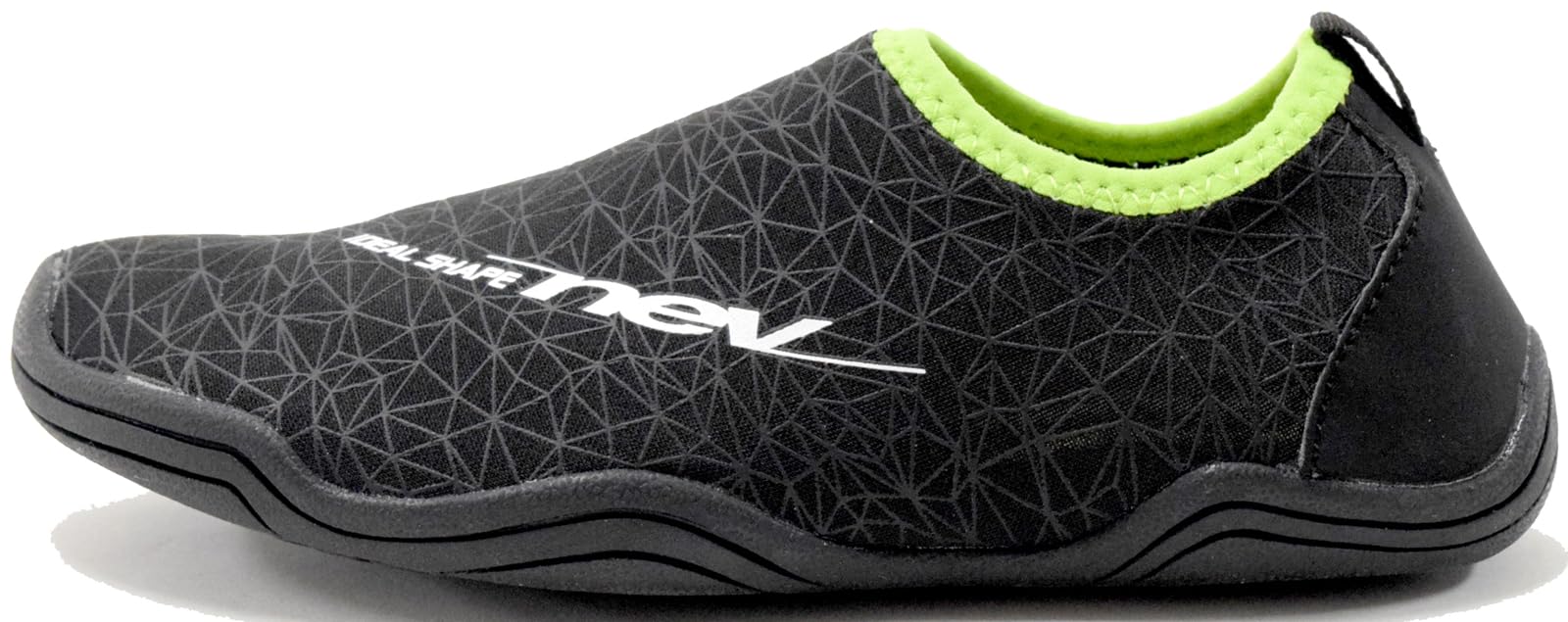 

Nev Lightweight Aqua Shoes for Surfing, Marine, Pool, and Beach Use, Foldable, Soft, Size 21.0 cm, Black-Lime
