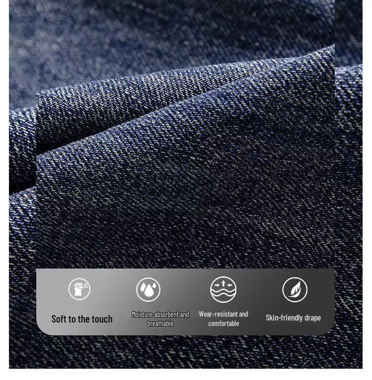 2025 Spring/Autumn Men’s American Retro Wide-Leg Straight Washed Jeans
