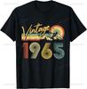 Vintage 1965 Funny 60th Birthday Gifts 60 Years Old Retro T-Shirt Casual Mens Clothing Graphic T Shirts Camisas Streetwear