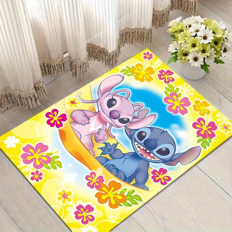 1pc Disney Lilo and Stitch Pattern Carpet Area Rug Non-slip Carpet Hand Washable Floor Mat Suitable For Living Room Bedroom Home Decor