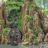 2Pcs Plastic Feng Shui Water Wheel Fish Tank Fountain Decoration Mini Waterfall Model Garden nament Diy Desktop Prop Simulation