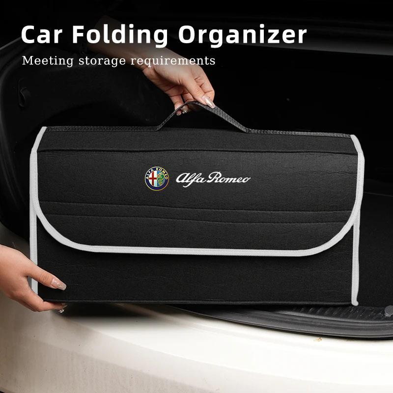 Borsa Organizzatore Pieghevole in Feltro Morbido per Bagagliaio Auto Per Alfa Romeo Giulia Stelvio Giulietta 156 159 147 Mito Tonale Brera Disco V