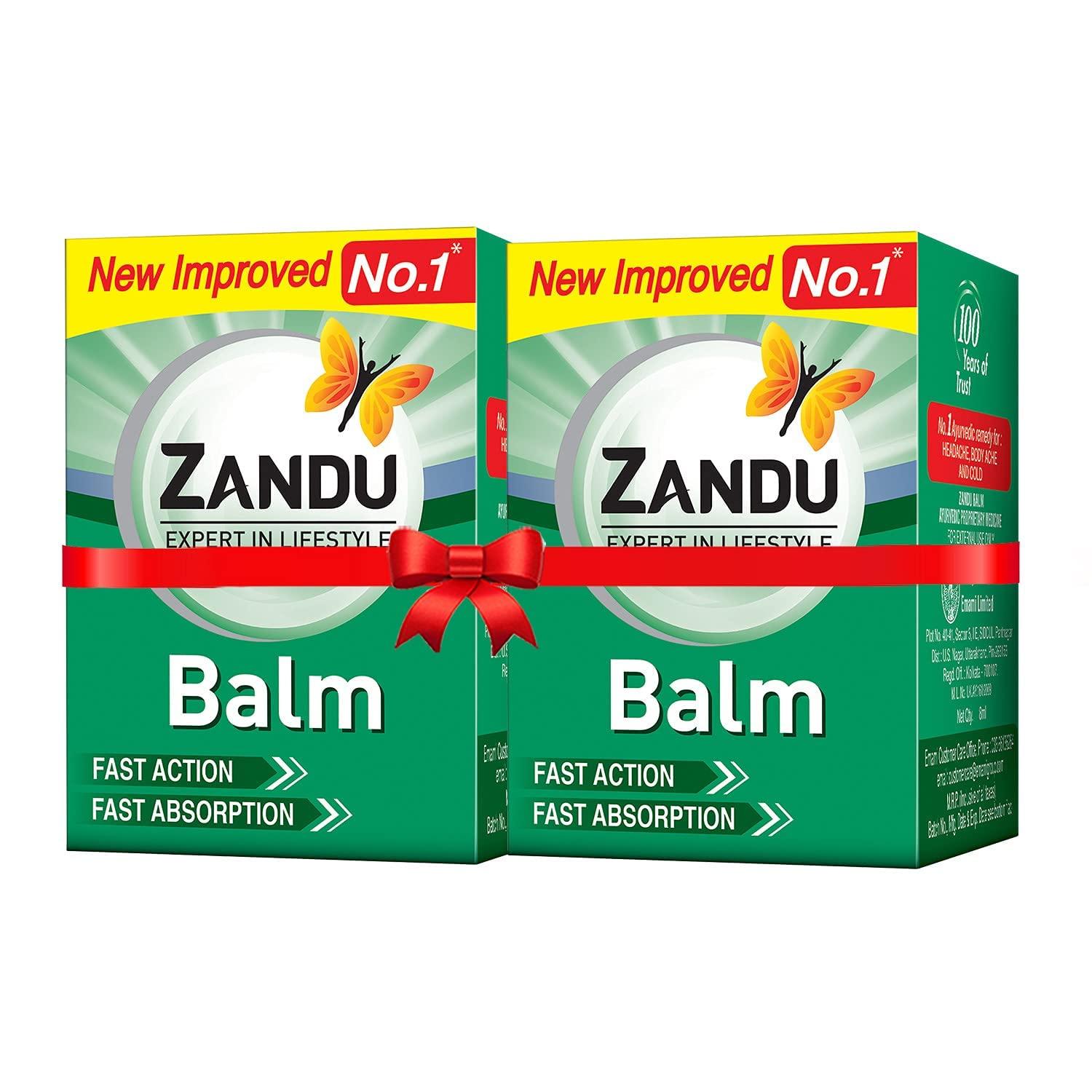 Zandu Balm 50ml X Pack of 2 Pain Relief Balm for Headache, Body Ache, Muscle Pain and Cold Relief