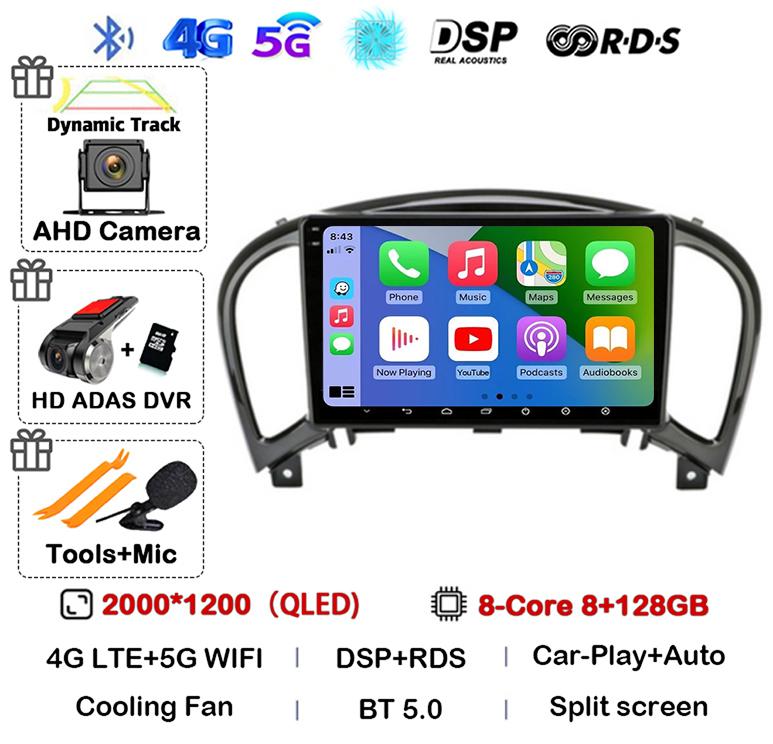Android 14 Carplay Auto For Nissan Juke YF15 2010 2011 2012 2013 2014 Car Radio Multimedia Video Player GPS Stereo 360 Camera 4G