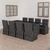 Day and Night - Day and Night 9-piece Garden Dining Set and Black Synthetic Rattan Cushions