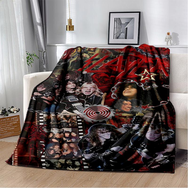 2025 New Style Slayer Heavy Metal Band Sign Blanket,Soft Throw Blanket for Home Bedroom Bed Sofa Travel Cover Kid Gift