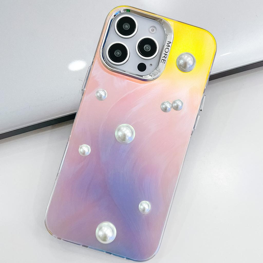 Electroplated Laser for IPhone16E Mobile Phone Case for Apple 15PROMAX Trendy Pearl 14 Protective Case