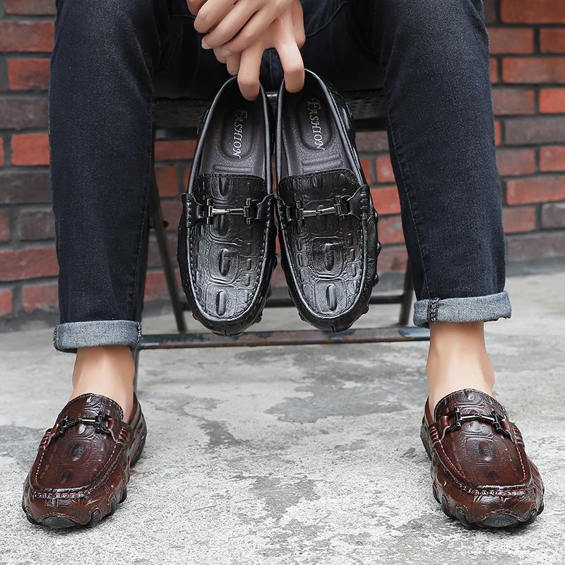 Men's Leather Moccasins Slip On Casual Shoes Loafers Driving Shoes